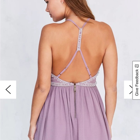 UO Kimchi Blue Snow Queen Embellished Rhinestone Mini Party Dress Pale Pink 10 - Picture 11 of 11